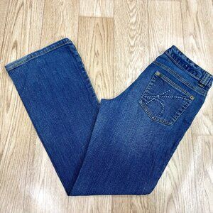 Women's Michael Kors Embellished Back Pocket Boot Cut Jeans Denim MK Sz 6 29x30
